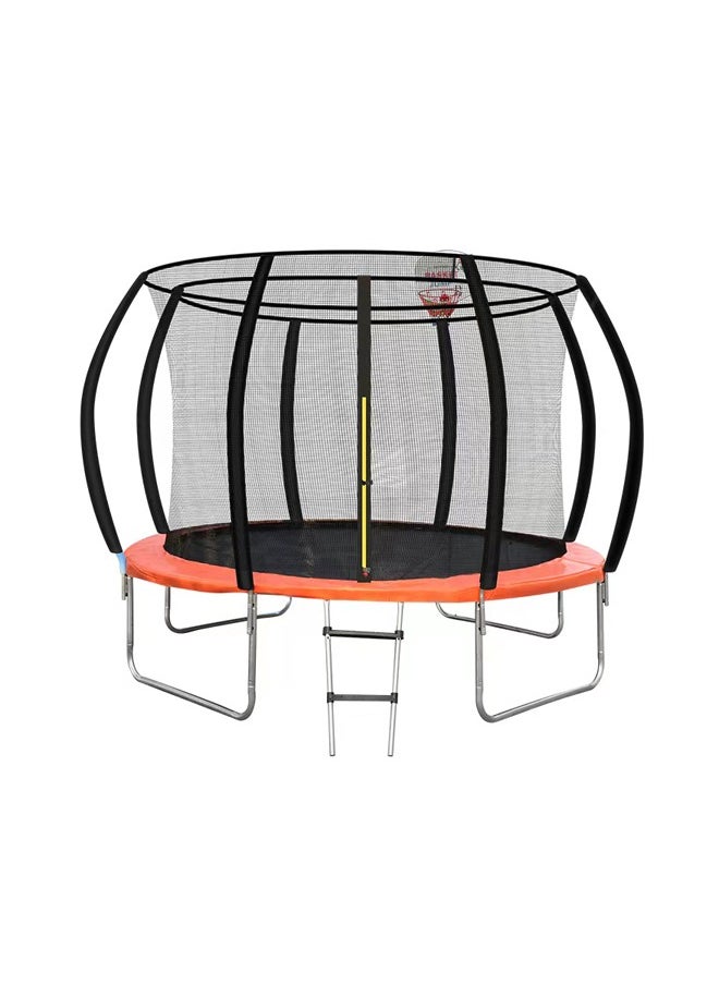 10FT Big Round Kids Sport Play Trampoline with Basketball Hoop