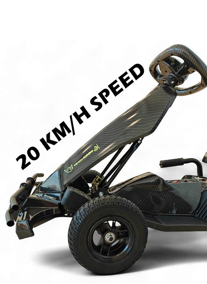 Kids Electric Go-Kart 250W Motor, 36V 4Ah Battery, 20km/h Speed, 8 Inches Tires, Steel Alloy Frame, Reverse Button, LED Wheels, 35-Min Ride Time, 4 Wheel Racer Car For Kids, Ride On Toy