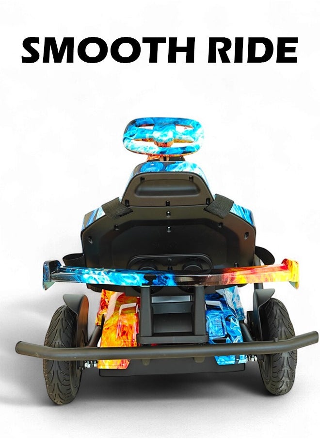 Kids Electric Go-Kart 250W Motor, 36V 4Ah Battery, 20km/h Speed, 8 Inches Tires, Steel Alloy Frame, Reverse Button, LED Wheels, 35-Min Ride Time, 4 Wheel Racer Car For Kids, Ride On Toy