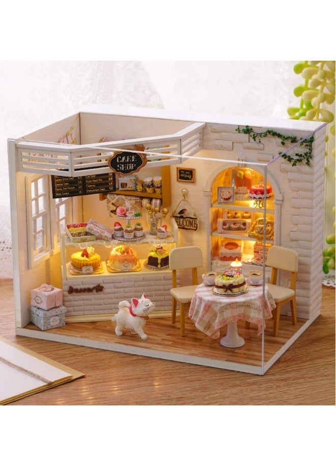 DIY Dollhouse Miniature with Furniture, DIY Wooden Dollhouse Kit Plus Dust Proof and Music Movement, Creative Room