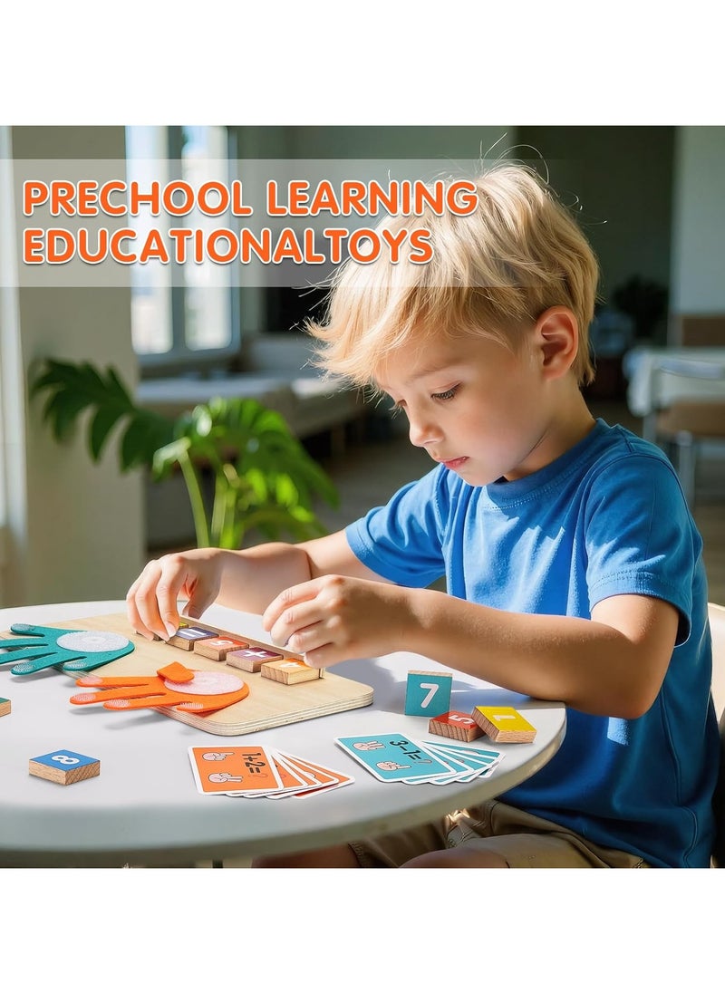 Montessori Toys for 3+ Year Old, Educational Math Manipulatives Learning Toys for Toddlers 3-5 Years, Number Counting Blocks for Kids, Homeschool Kindergarten Supplies Boys Girls Gifts