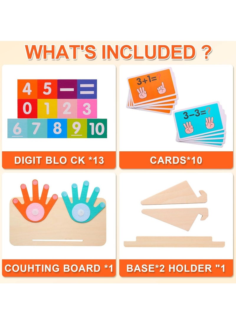 Montessori Toys for 3+ Year Old, Educational Math Manipulatives Learning Toys for Toddlers 3-5 Years, Number Counting Blocks for Kids, Homeschool Kindergarten Supplies Boys Girls Gifts