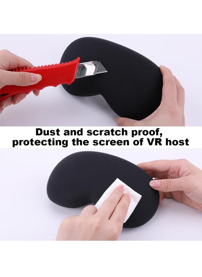 Vision Pro Silicone Cover, Protective Case for Apple Vision Pro 2024, Slim, Shockproof, Anti-Scratch, Dustproof, Black Screen Cover for VR Headset, Essential Accessories