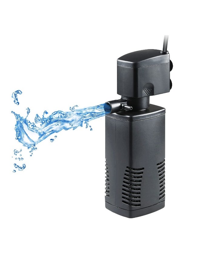 Fish Tank Filter, Aquarium Internal Filter for 15-40 Gallon Tank, Crystal Clear Aquarium Filters, Submersible Pumpu0026 Filter System Turtle Tank Accessories for Fish Tank Water Clean