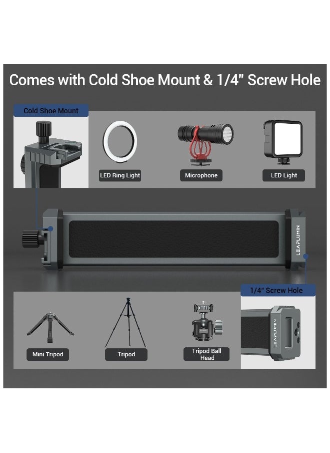 Tripod Mount Adapter for Ipad, Aluminum Tripod Mount Holder for Tablet Ipad 12.9,Tablet Tripod Mount with 1/4 Screw,Universal Tripod Mount for Ipad,Compatible with Ipad Pro 12.9/11-(6.5-17.3)