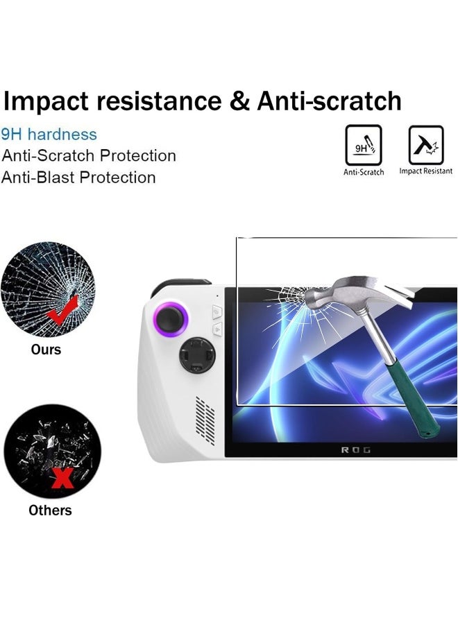 Screen Protectors for ROG Ally (2023) RC71L, 9H Hardness, Crystal Clear Screen Protector, Anti-Fingerprint, Anti-Glare, Scratch-Resistant, Pack of 2