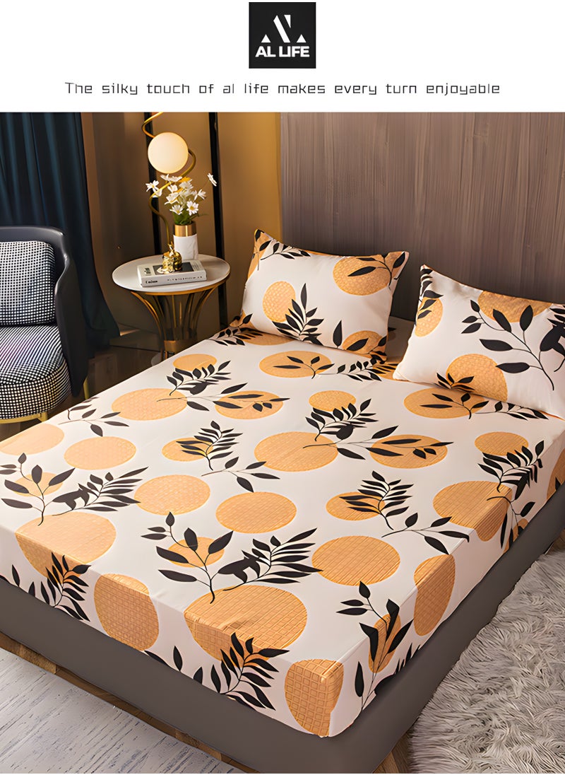 AI LIFE Premium King Size Duvet Cover Set 4 Piece Bedding Set Includes 1×Duvet Cover  220*240 cm , 1×Fitted Sheet 200*230+25 cm, and 2x Pillow Cover 48*74 cm-