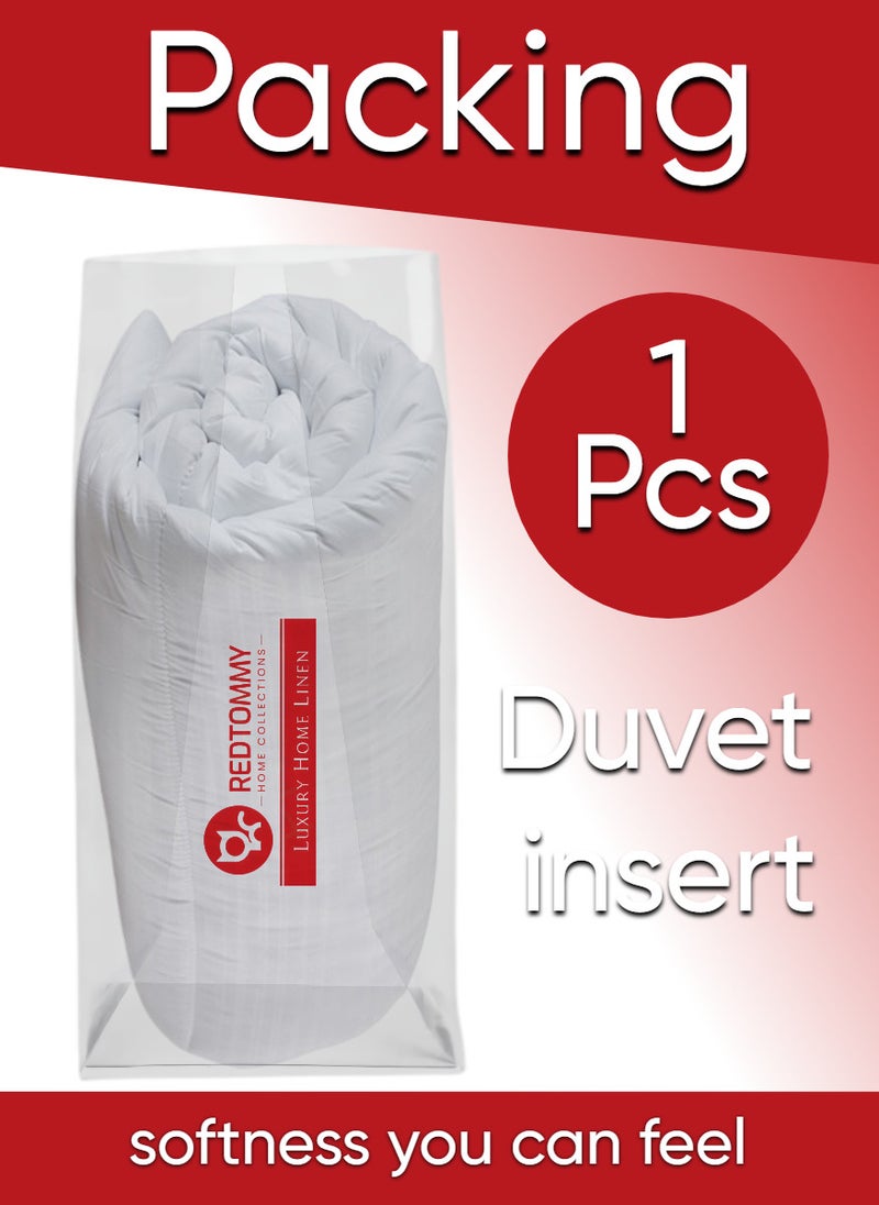 REDTOMMY Duvet Insert Quilted Size Plain Cotton White 200x200cm