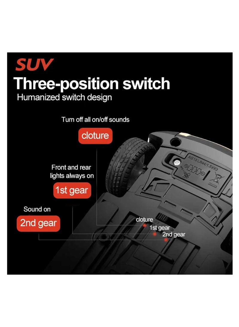 Pull Back Action 1:24 Scale Diecast Model Alloy Metal Toy Car for Kids with Openable Doors & Light