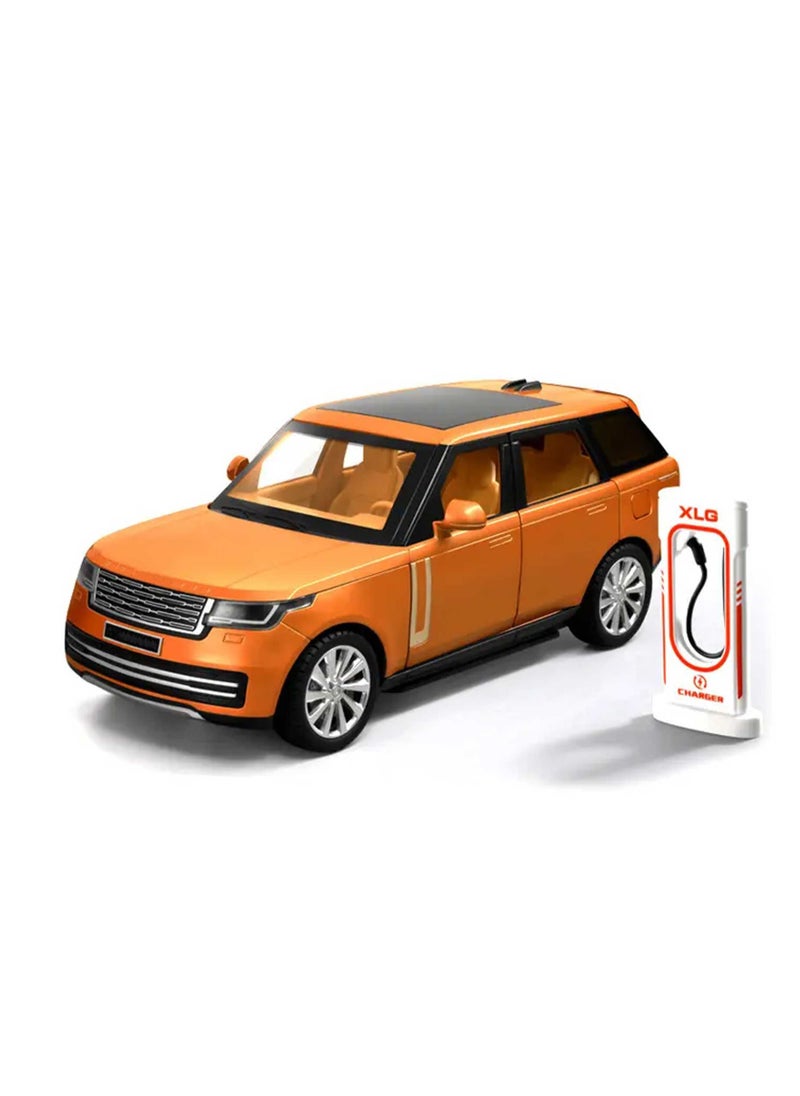 Pull Back Action 1:24 Scale Diecast Model Alloy Metal Toy Car for Kids with Openable Doors & Light