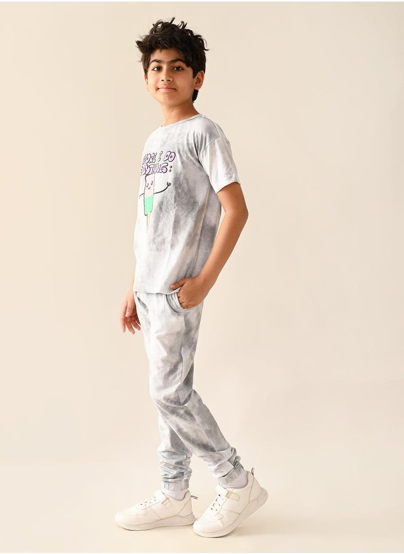 Funky Printed T-shirt with Jogger Set