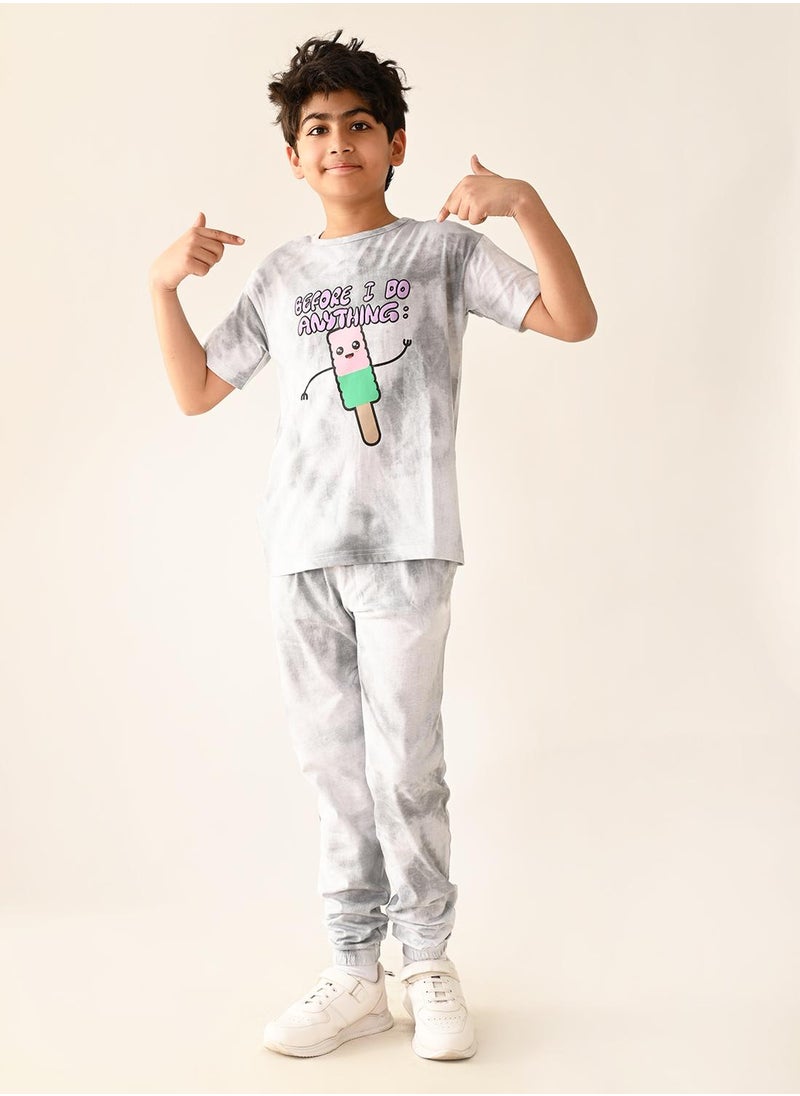 Funky Printed T-shirt with Jogger Set