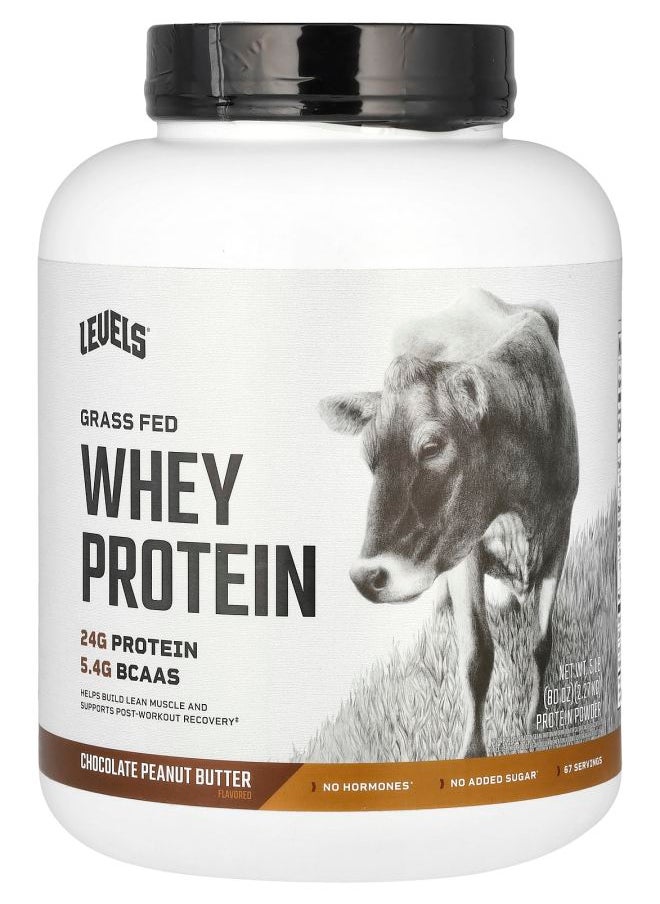 Grass Fed Whey Protein Powder Chocolate Peanut Butter 5 lb (2.27 kg)