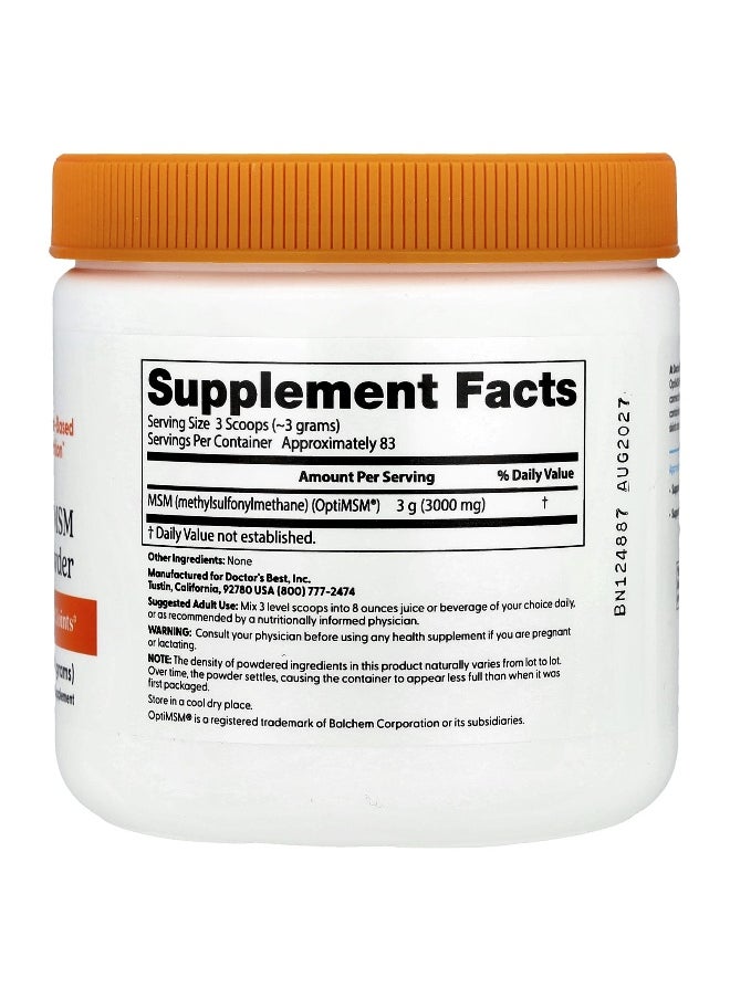 Doctor's Best, MSM Powder with OptiMSM®, 8.8 oz (250 g)