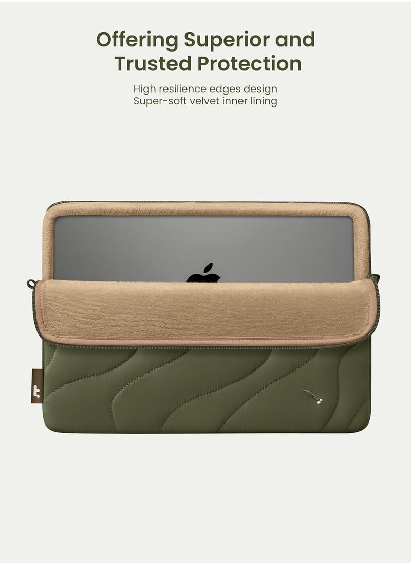Terra-A27 360 Protective Puffy Laptop Sleeve for 14-inch MacBook Pro M4/M3/M2/M1 Pro/Max A3112 A3401 A3185 A2992 A2918 A2779 2024, 13.5/13.8-inch Surface Laptop 7(Copilot+ PC)/6/5/4/3 Eco-Friendly Laptop Sleeve
