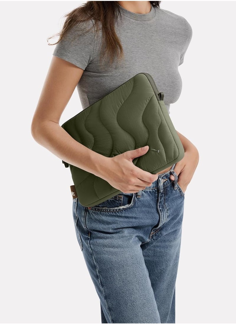 Terra-A27 360 Protective Puffy Laptop Sleeve for 14-inch MacBook Pro M4/M3/M2/M1 Pro/Max A3112 A3401 A3185 A2992 A2918 A2779 2024, 13.5/13.8-inch Surface Laptop 7(Copilot+ PC)/6/5/4/3 Eco-Friendly Laptop Sleeve