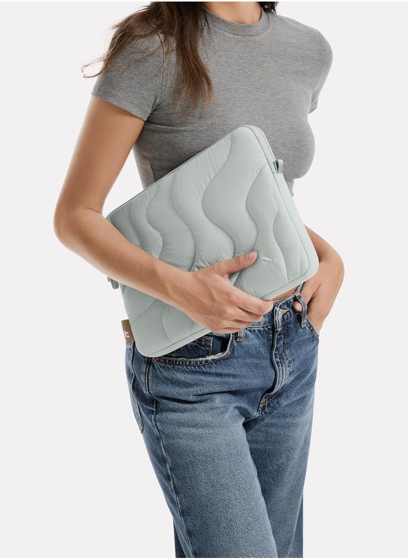 Terra-A27 360 Protective Puffy Laptop Sleeve for 16-inch MacBook Pro M4/M3/M2/M1 Pro/Max A3403 A3186 A2991 A2780 A2485 2024-2019, Quilted Design Soft Cute Puffer Bag Case for Dell XPS 16 Laptop Eco-Friendly Laptop Sleeve
