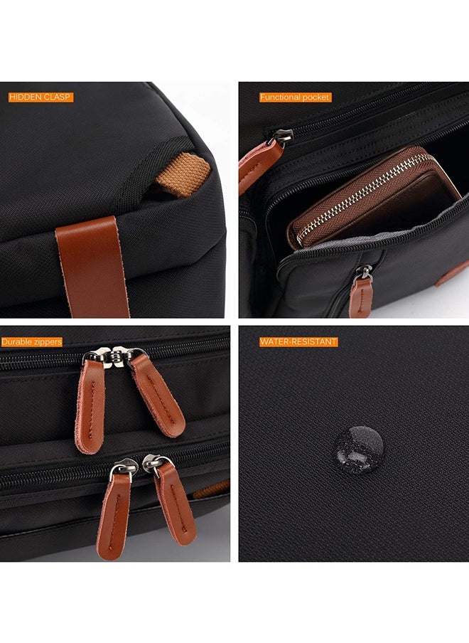 Convertible Multi-Functional Laptop Briefcase Black