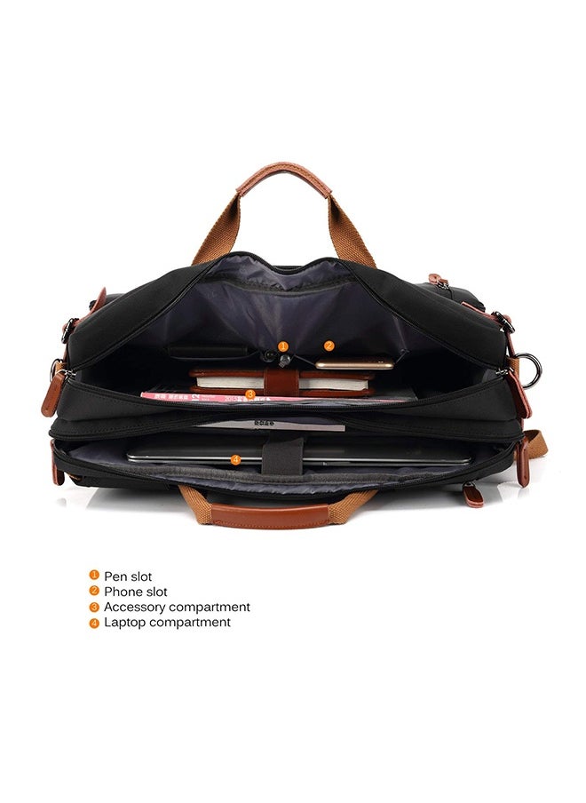 Convertible Multi-Functional Laptop Briefcase Black
