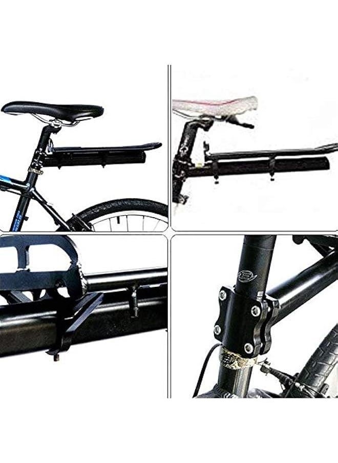 Adjustable Bike Cargo Rear Racks, Retractable Bicycle Luggage Cargo Rack Mountain Bike Carrier Bracket (Black)