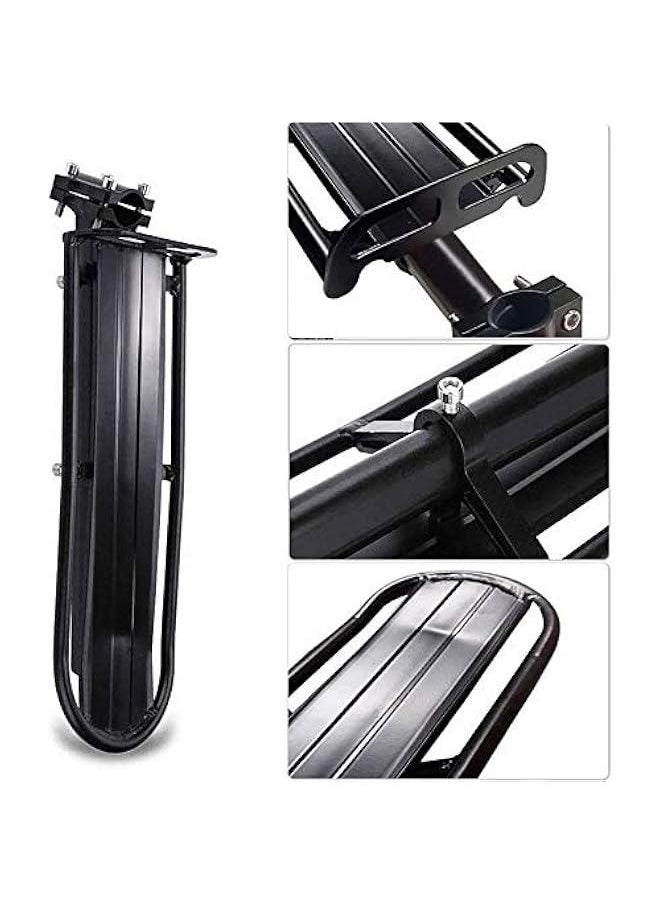 Adjustable Bike Cargo Rear Racks, Retractable Bicycle Luggage Cargo Rack Mountain Bike Carrier Bracket (Black)