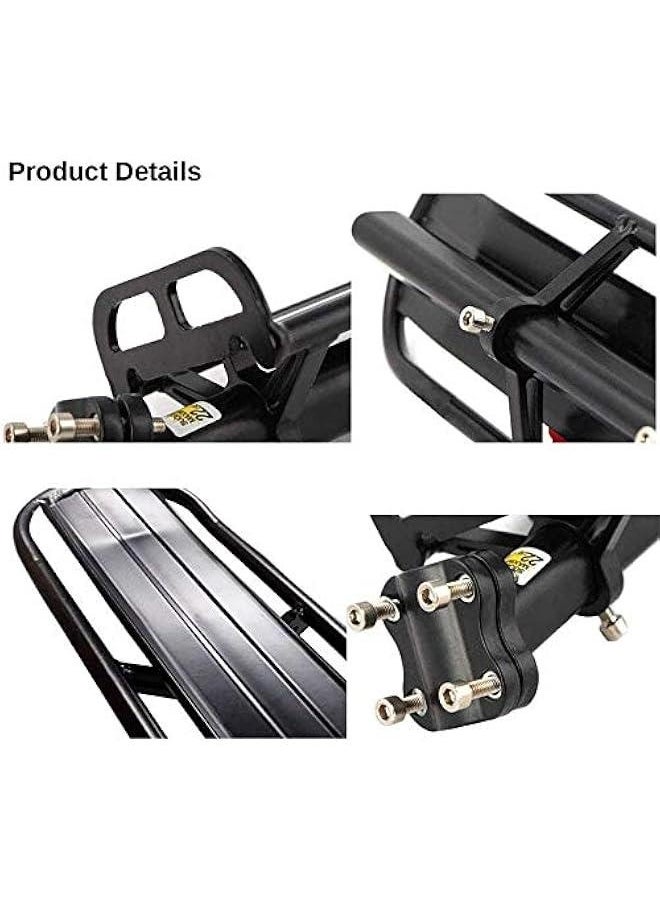 Adjustable Bike Cargo Rear Racks, Retractable Bicycle Luggage Cargo Rack Mountain Bike Carrier Bracket (Black)