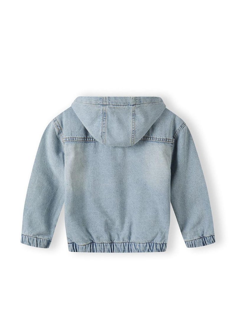 KIds Hooded Denim Zip Through Jacket