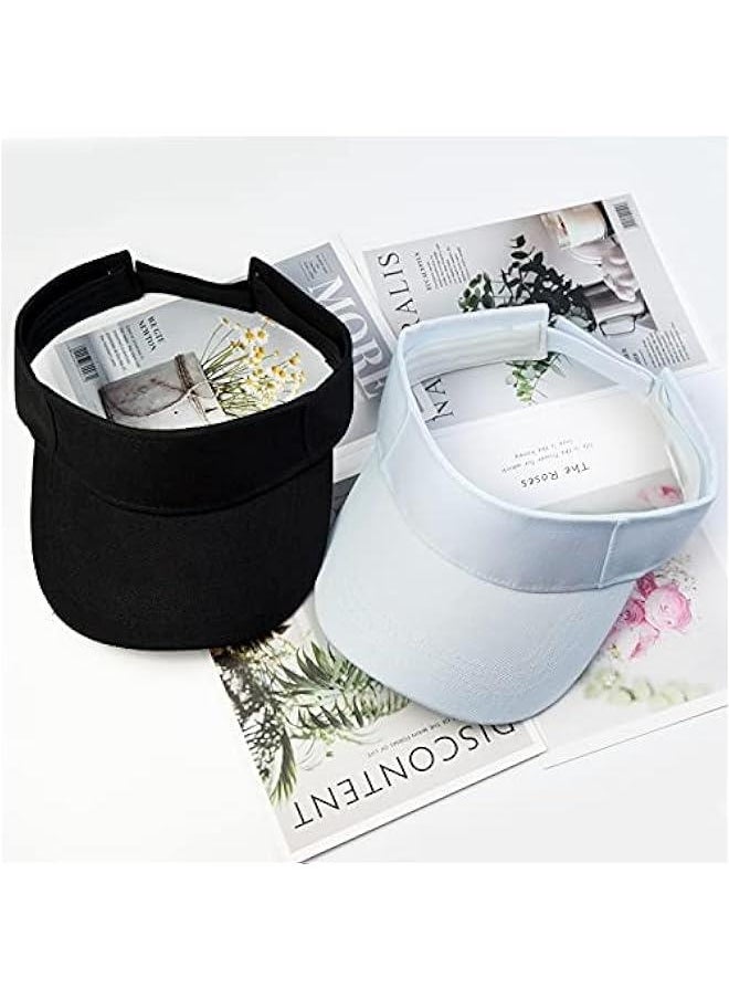 5 Pieces of Adjustable Sport Visors Sun Visor Hats Cap Visors for Women and Men