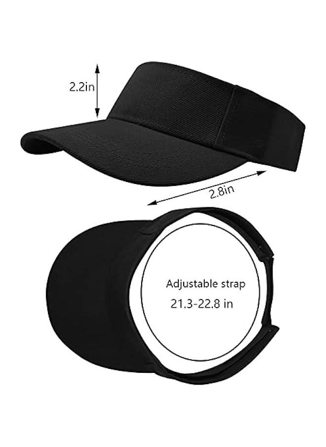 5 Pieces of Adjustable Sport Visors Sun Visor Hats Cap Visors for Women and Men