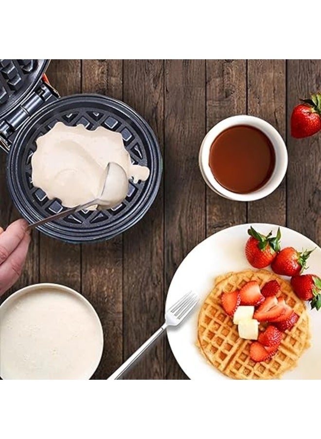 Mini Waffle Maker Round Waffle Iron Grill Machine for Waffle, Cookies, Eggs Individual Waffles for Breakfast，Hash Browns, Grilled Cheeses,Non-stick Surfaces,Easy to Clean (red)