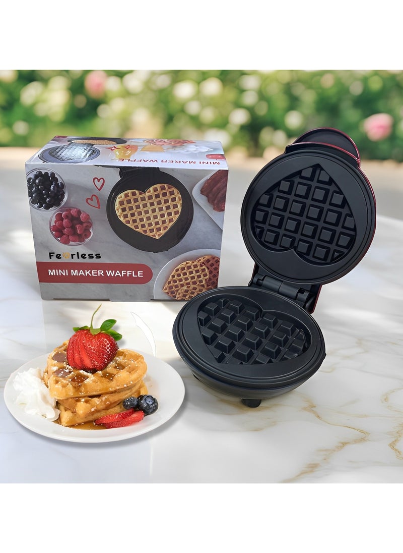 Mini Waffle Maker | Pancake maker for Browns, Cookies, Quesadillas, Calzones Or Snacks with ready Light indicator | Non-Stick Coated Plates with Premium Quality Material