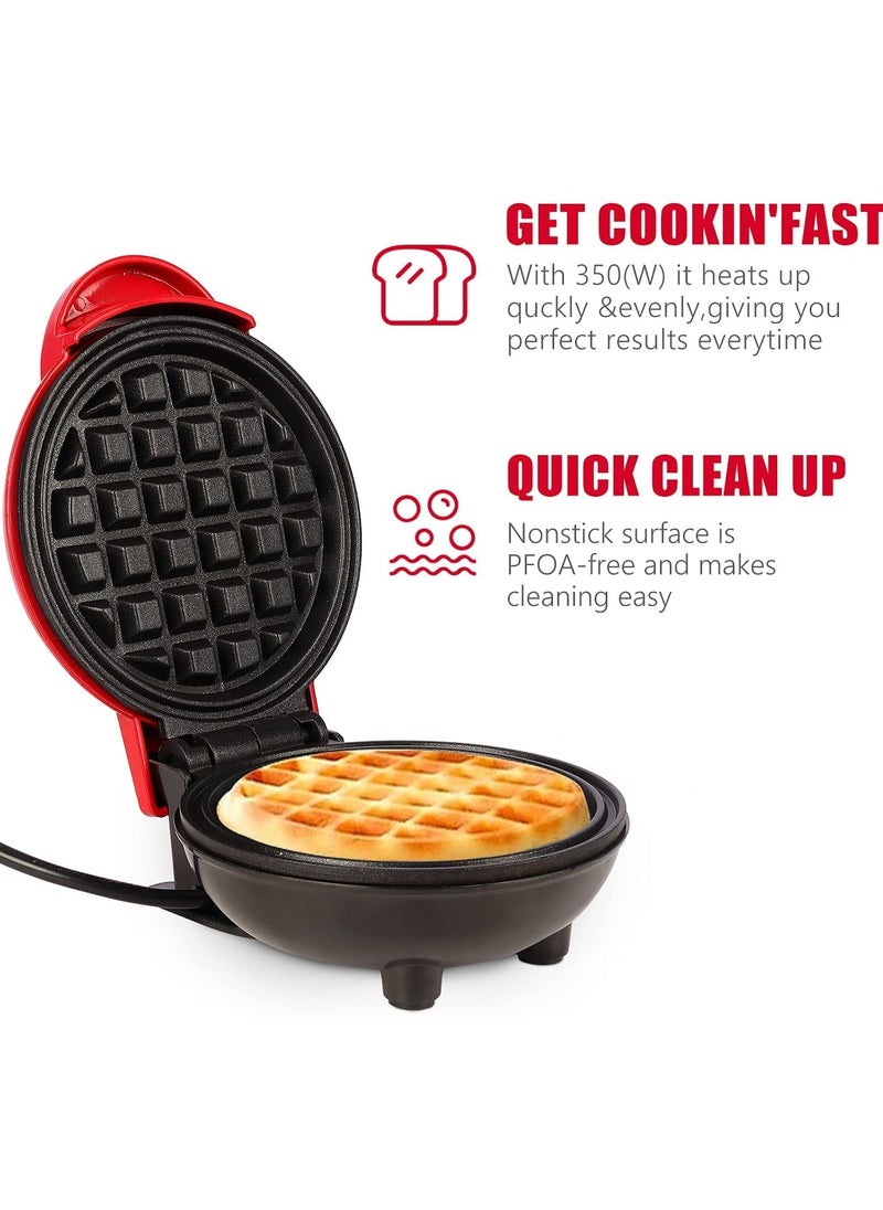 Mini Waffle Maker | Pancake maker for Hash Browns, Cookies, Quesadillas, Calzones Or Snacks with ready Light indicator | Non-Stick Coated Plates with Premium Quality Material