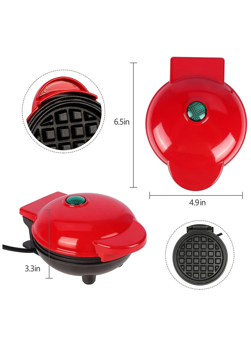 Mini Waffle Maker | Pancake maker for Hash Browns, Cookies, Quesadillas, Calzones Or Snacks with ready Light indicator | Non-Stick Coated Plates with Premium Quality Material