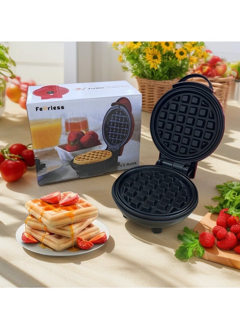 Mini Waffle Maker | Pancake maker for Hash Browns, Cookies, Quesadillas, Calzones Or Snacks with ready Light indicator | Non-Stick Coated Plates with Premium Quality Material