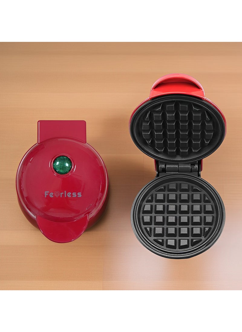 Mini Waffle Maker | Pancake maker for Hash Browns, Cookies, Quesadillas, Calzones Or Snacks with ready Light indicator | Non-Stick Coated Plates with Premium Quality Material
