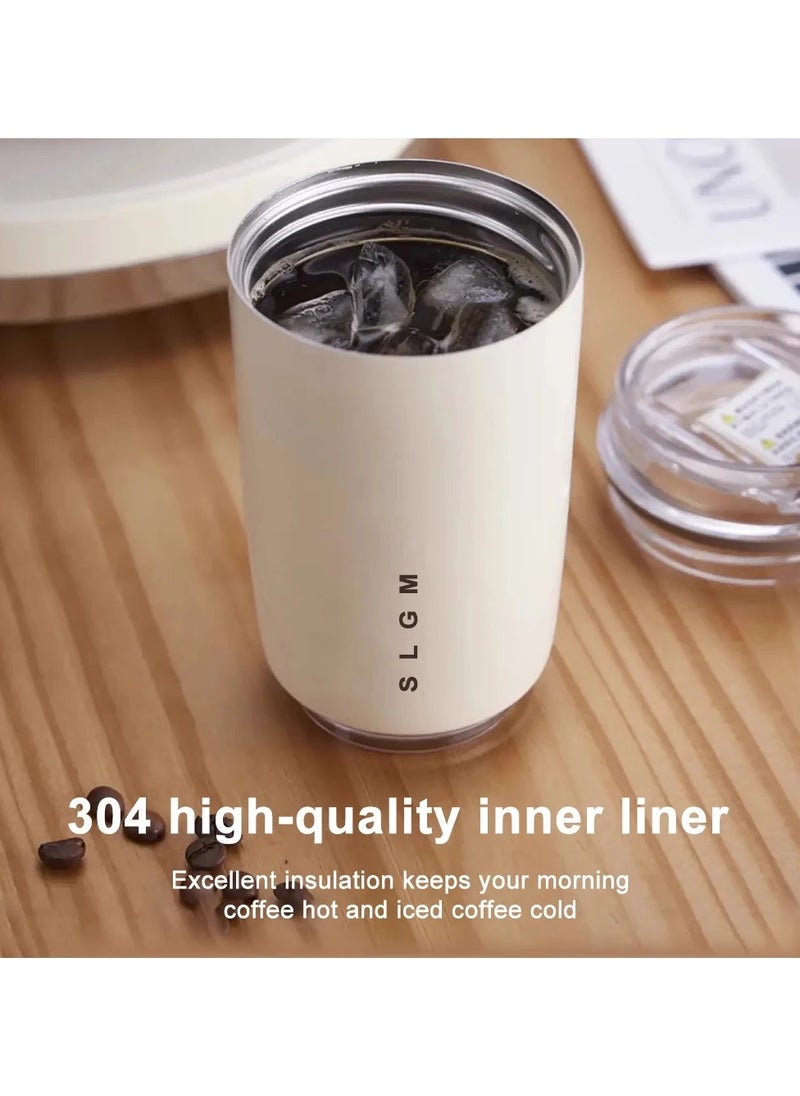 Stainless Steel Thermos Coffee Cup Vacuum Insulated Hot Cold Drink Tumbler Portable Milk Mug Drinking Flask for Travel(320ml)