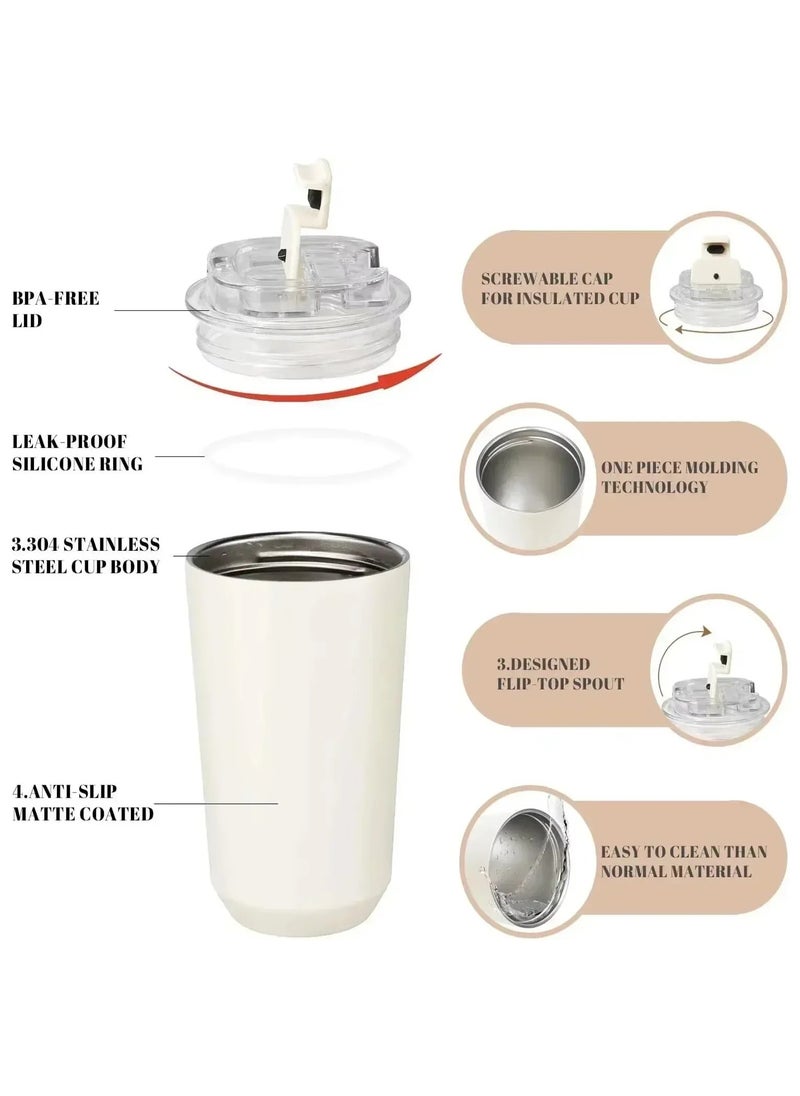 Stainless Steel Thermos Coffee Cup Vacuum Insulated Hot Cold Drink Tumbler Portable Milk Mug Drinking Flask for Travel(320ml)