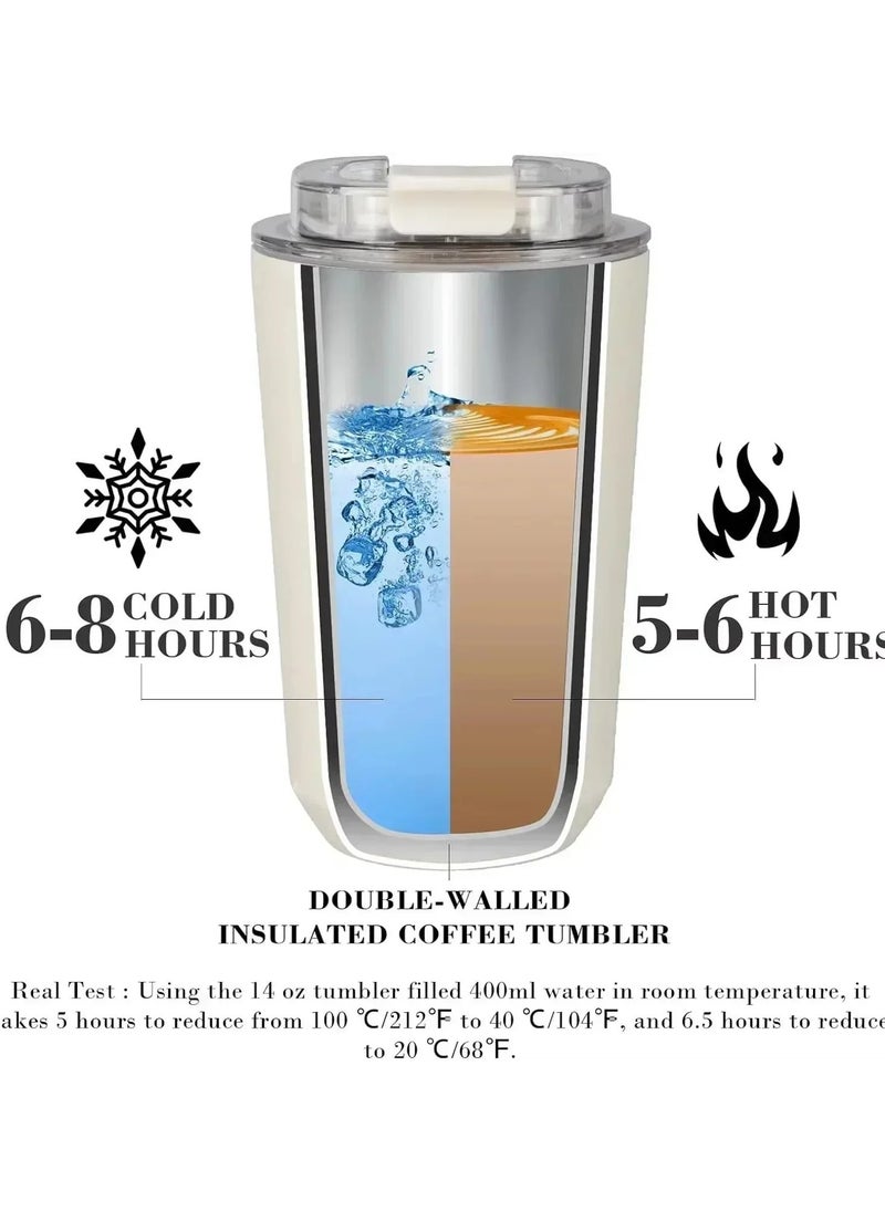 Stainless Steel Thermos Coffee Cup Vacuum Insulated Hot Cold Drink Tumbler Portable Milk Mug Drinking Flask for Travel(320ml)