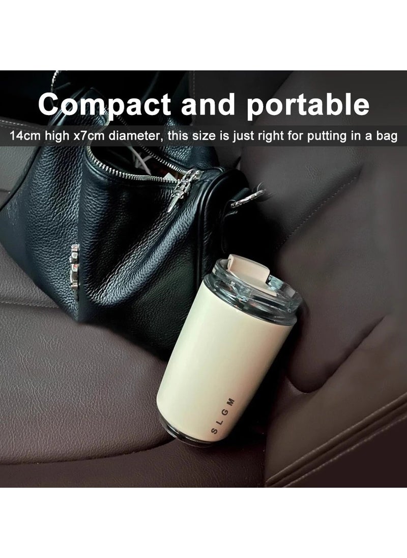 Stainless Steel Thermos Coffee Cup Vacuum Insulated Hot Cold Drink Tumbler Portable Milk Mug Drinking Flask for Travel(320ml)