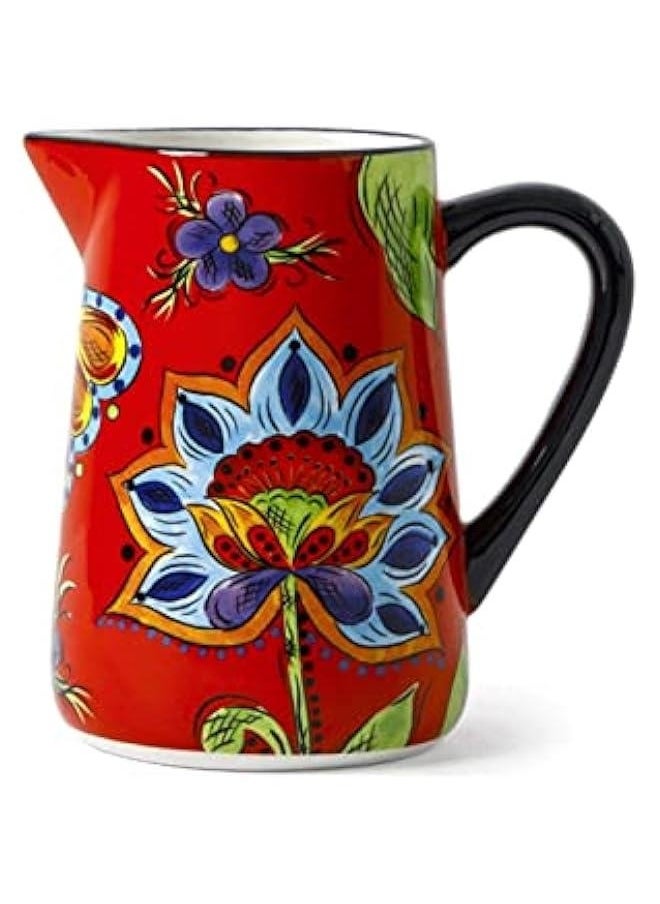 Pitcher Colorful Ceramic Pitchers with Handles and Spouts Multifunctional Jug Creative Teapot for Juice, Fragrant Tea, Hot and Cold Beverages Hot/Cold Water Carafe (Color : 1)