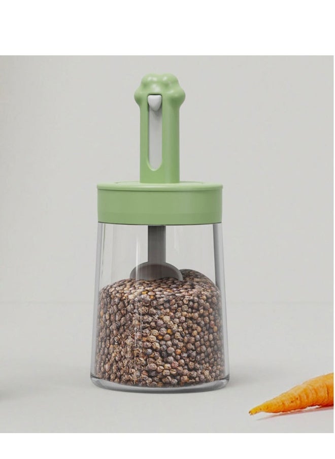 2Pcs Set Cat Claw Seasoning Jar with Integrated Spoon and Lid, Kitchen Moisture-proof Seasoning Bottle , Detachable Seasoning Cccessories , MSG Condiment Jar Random Color