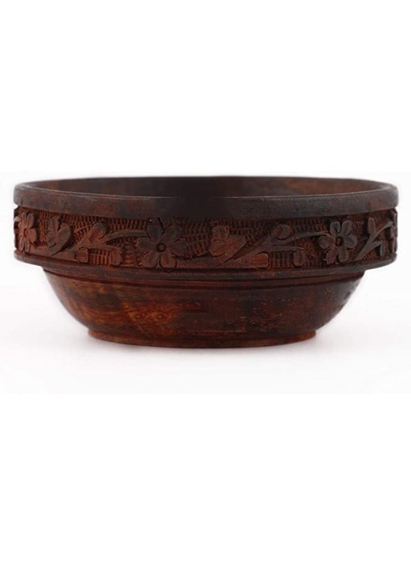 wooden fruit bowl With Carved Holes