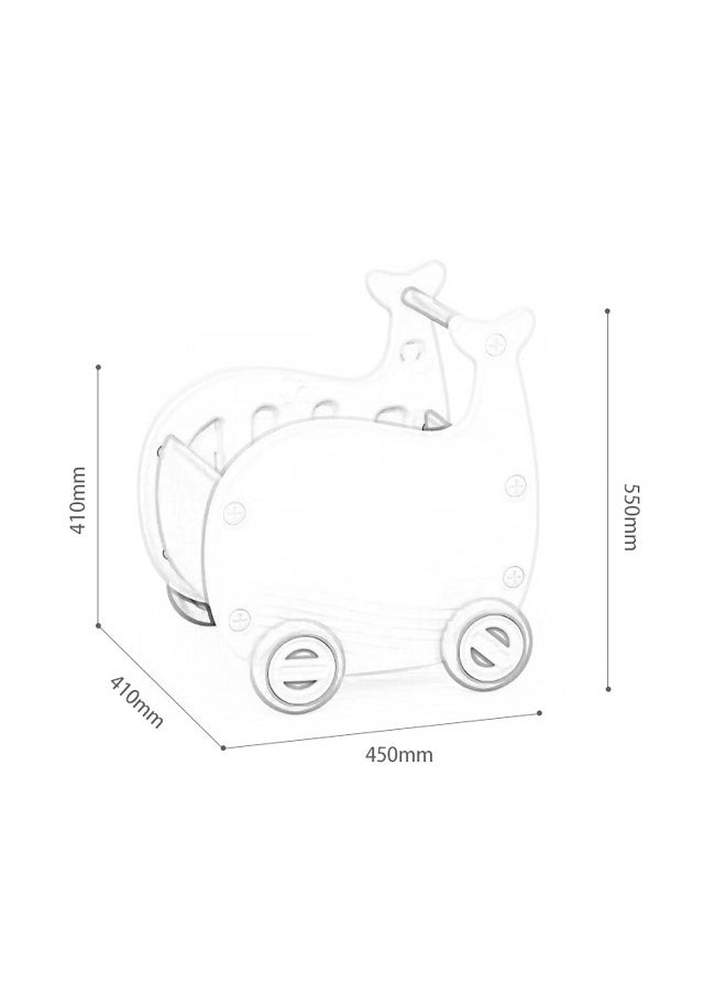 Large Storage Capacity Indoor Plastic Whale Theme Children Shopping Cart Kids Furniture