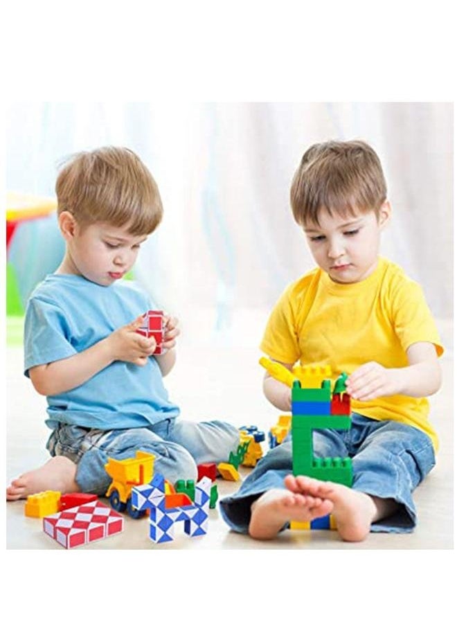 Magic Snake Cube, 12 Pack 24 Blocks Party Bag Fillers for Kids, 3D Twist Puzzle Toys forParty Supplies, Kids Intelligence Development