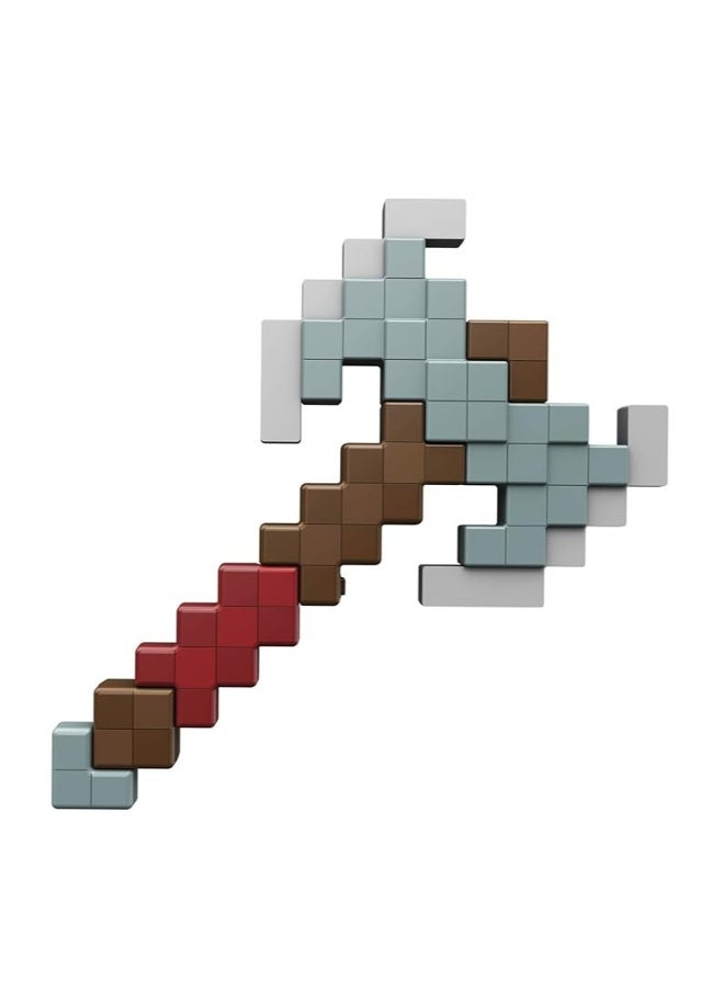 Minecraft Dungeons Deluxe Foam Cosplay Twin Axes, life-size battle toys with sound effects for active play, are a gift for children over 6 years old