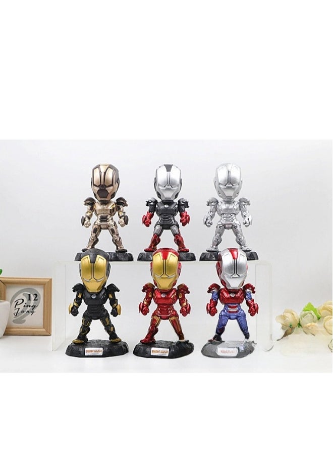 6 Pieces Of Q Version Iron Alliance Man Toy Classic Mark15 Toy Model Gashapon Doll Model Ornaments Toy