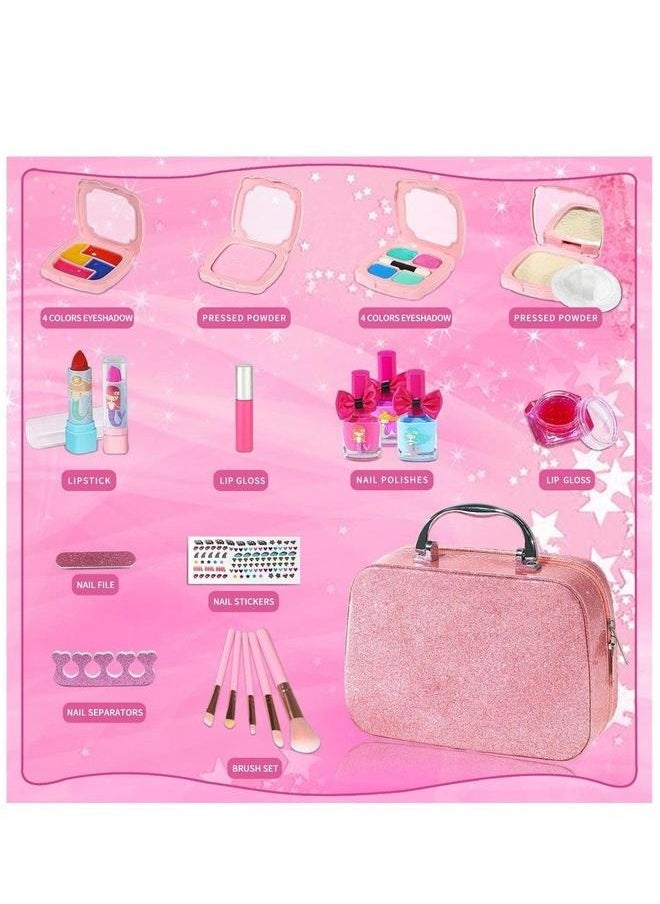 Kids Washable Makeup Girl Toys, Kit for Girl, Safe and Non-Toxic Little Set, Girls Toddler Kid Children Princess, Birthday Gift 4-10 Year Old