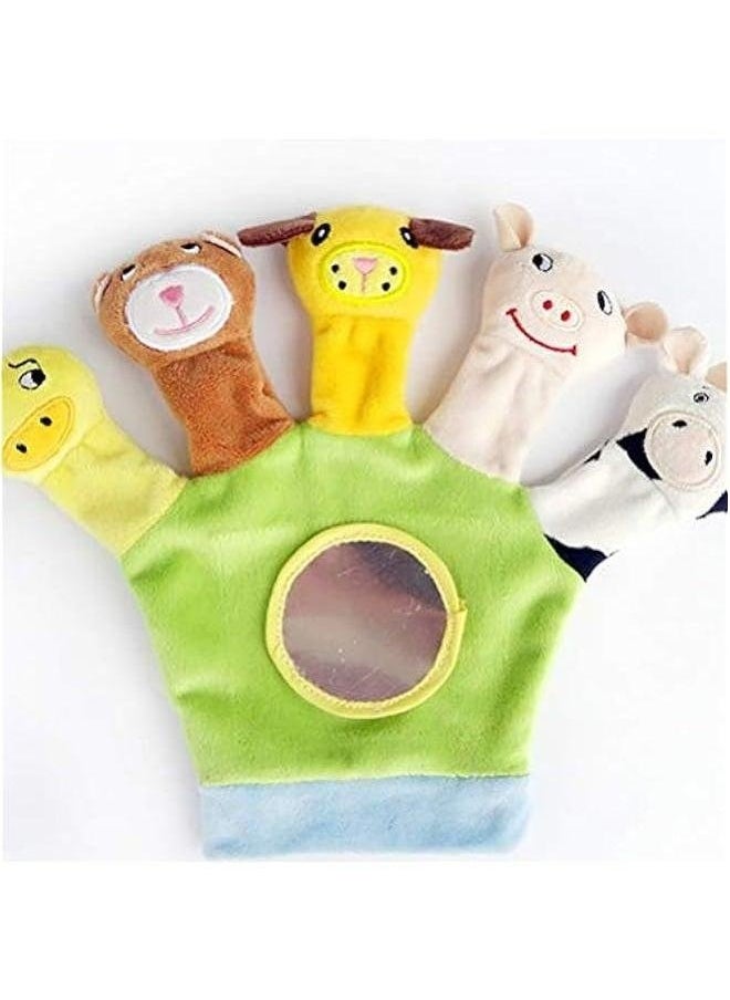 2Pcs Soft Finger Toy Puppets Flannelette Kids Gloves Animal Doll Hand Puppet Birthday Party Favor Gift for Baby Toddler Infant