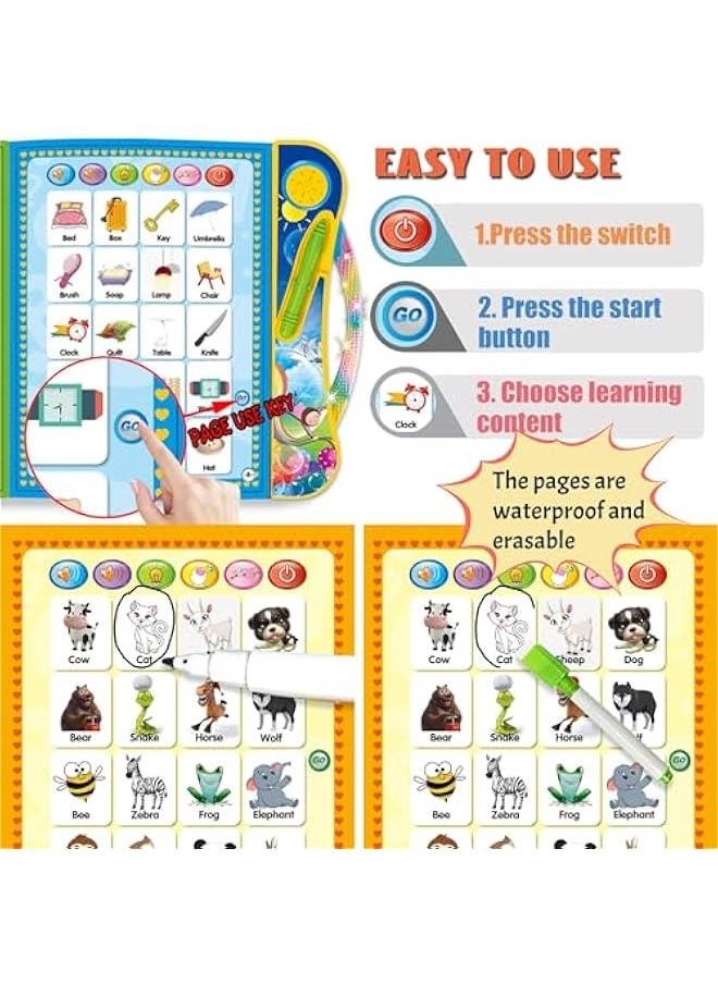 ABC Sound Books Interactive Electronic Learning Books for Toddlers with Alphabet, Numbers, Animals, Music, Games Educational Toys for Kids Ages 3 4 5 6