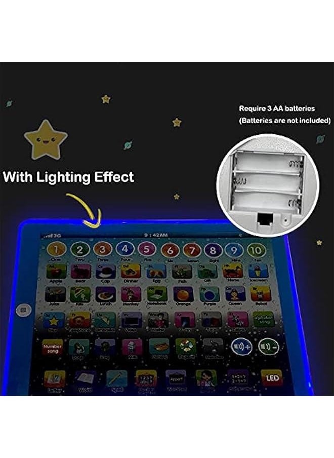 Kids Tablet Learning Pad Toddler Tablet with ABC Word Song Music Number Electronic Interactive Toy for Educational Preschool Boys & Girls 3 4 5 Years Old